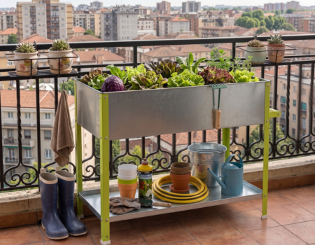 mesa de cultivo metálica