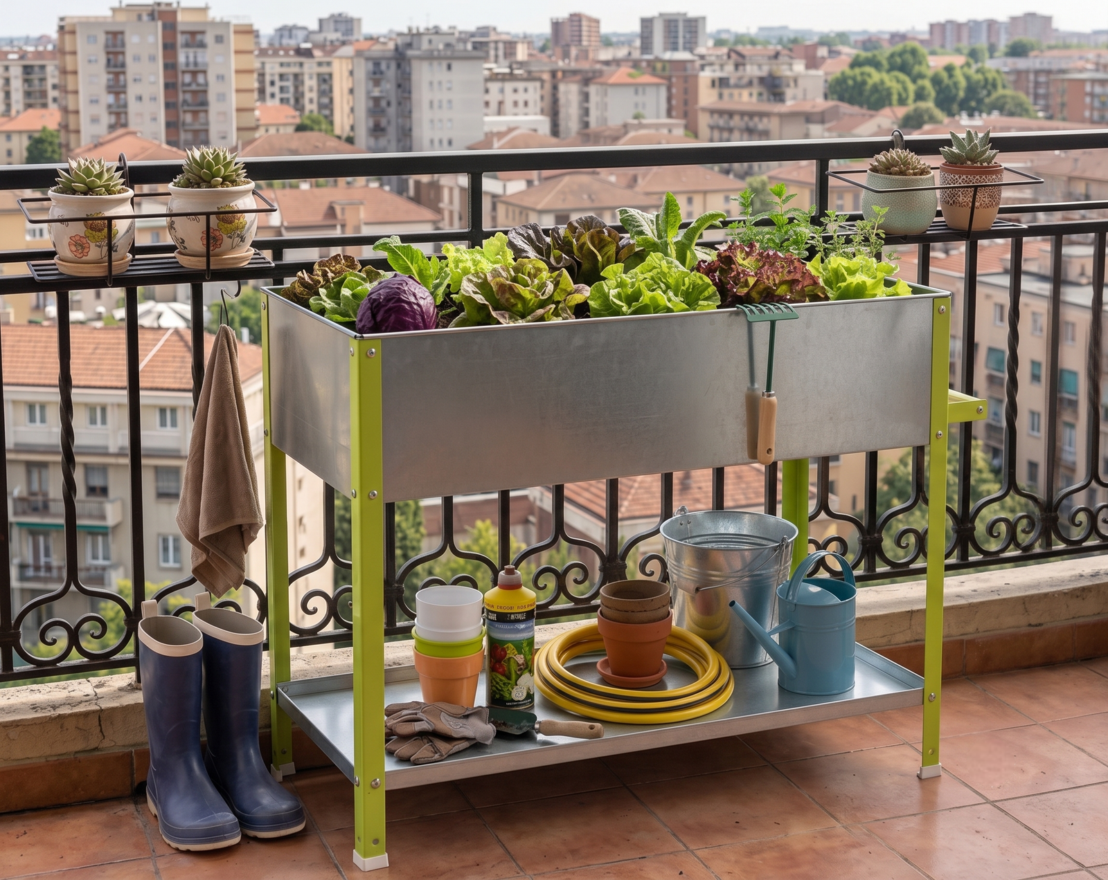 mesa de cultivo metálica